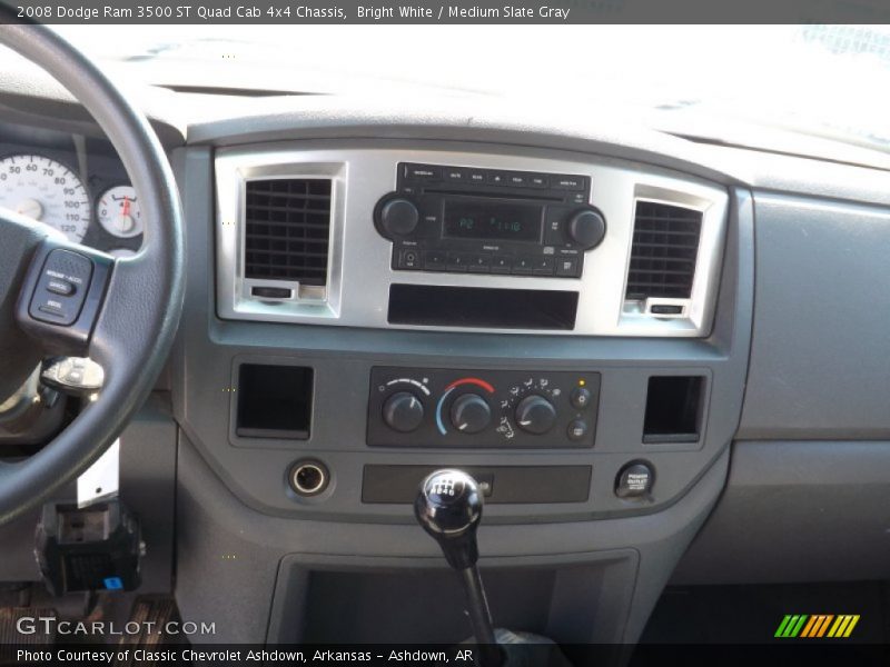 Bright White / Medium Slate Gray 2008 Dodge Ram 3500 ST Quad Cab 4x4 Chassis