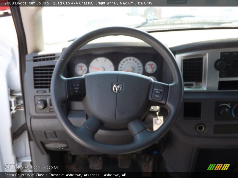 Bright White / Medium Slate Gray 2008 Dodge Ram 3500 ST Quad Cab 4x4 Chassis