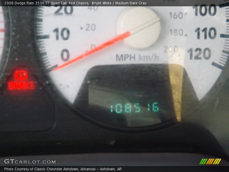 Bright White / Medium Slate Gray 2008 Dodge Ram 3500 ST Quad Cab 4x4 Chassis