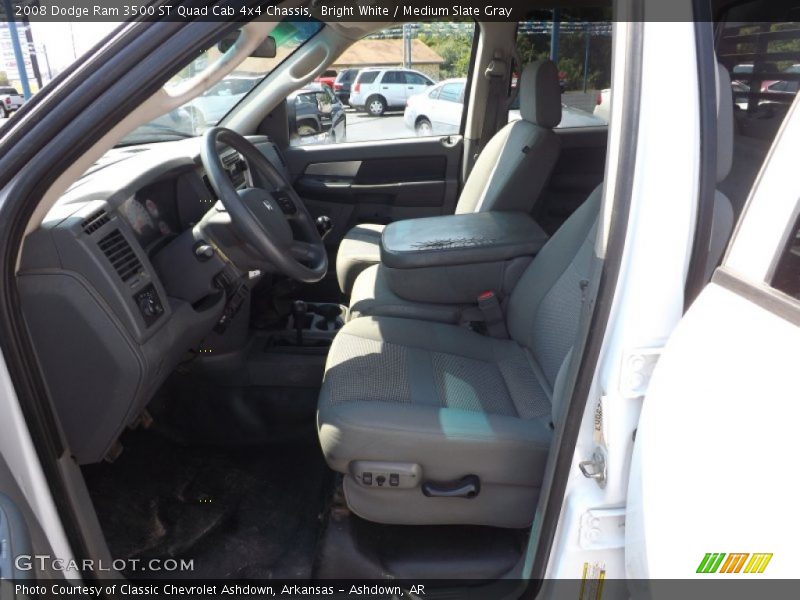 Bright White / Medium Slate Gray 2008 Dodge Ram 3500 ST Quad Cab 4x4 Chassis