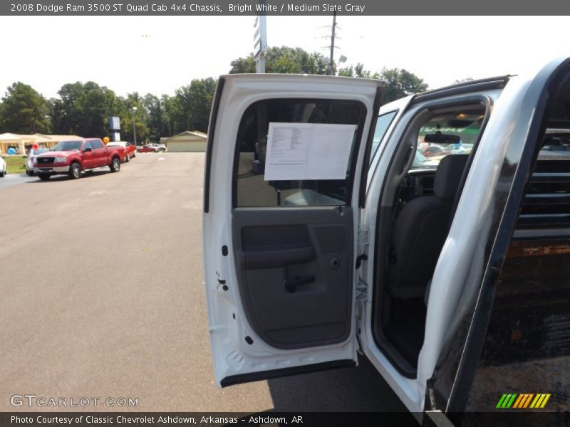 Bright White / Medium Slate Gray 2008 Dodge Ram 3500 ST Quad Cab 4x4 Chassis