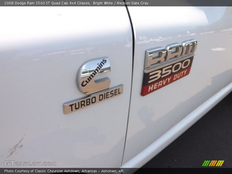 Bright White / Medium Slate Gray 2008 Dodge Ram 3500 ST Quad Cab 4x4 Chassis