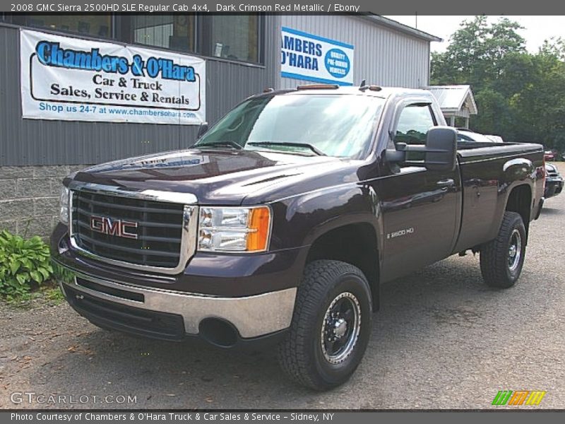 Dark Crimson Red Metallic / Ebony 2008 GMC Sierra 2500HD SLE Regular Cab 4x4