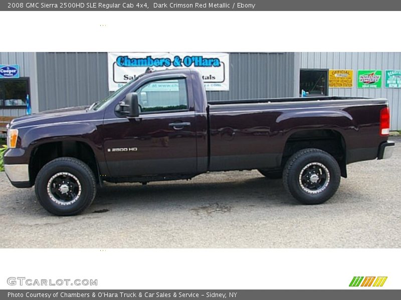 Dark Crimson Red Metallic / Ebony 2008 GMC Sierra 2500HD SLE Regular Cab 4x4