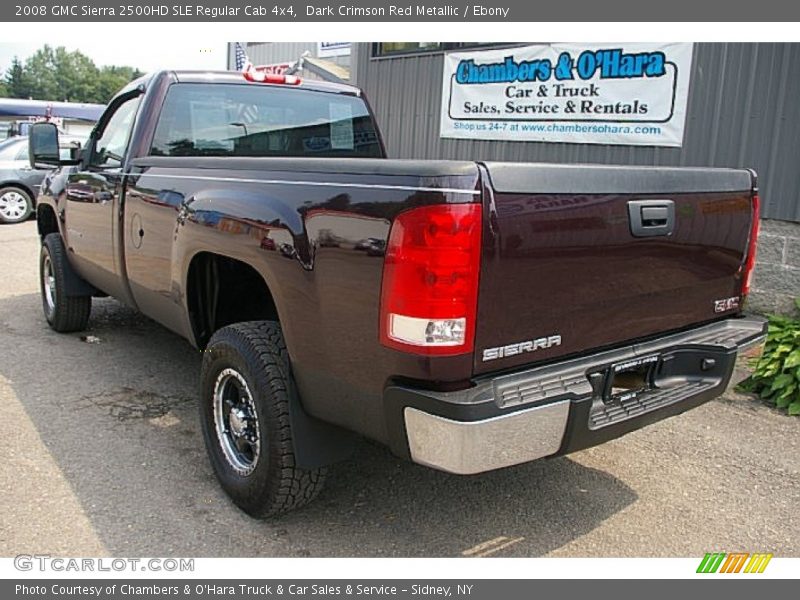Dark Crimson Red Metallic / Ebony 2008 GMC Sierra 2500HD SLE Regular Cab 4x4