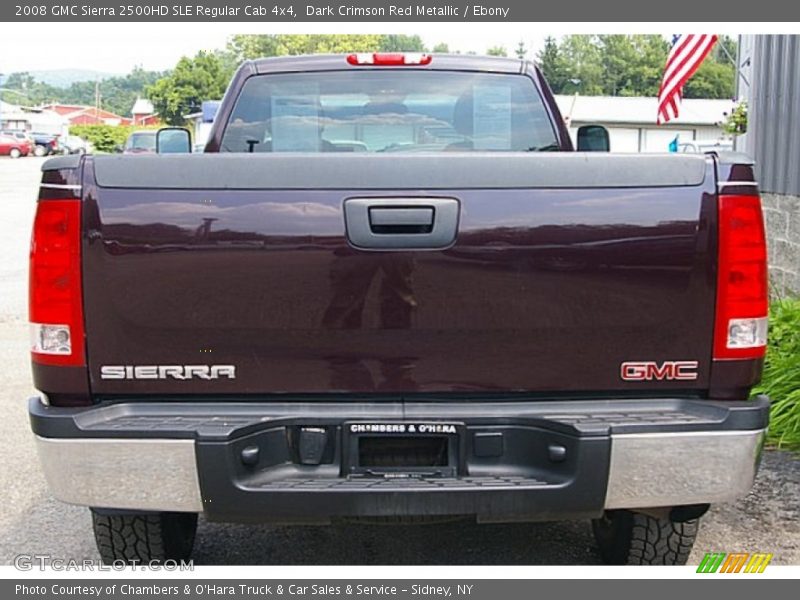 Dark Crimson Red Metallic / Ebony 2008 GMC Sierra 2500HD SLE Regular Cab 4x4