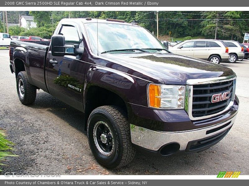 Dark Crimson Red Metallic / Ebony 2008 GMC Sierra 2500HD SLE Regular Cab 4x4