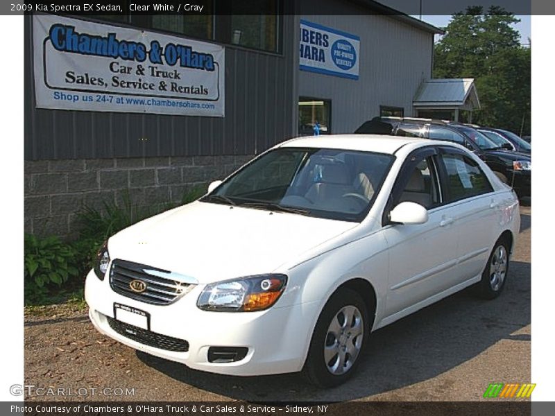 Clear White / Gray 2009 Kia Spectra EX Sedan