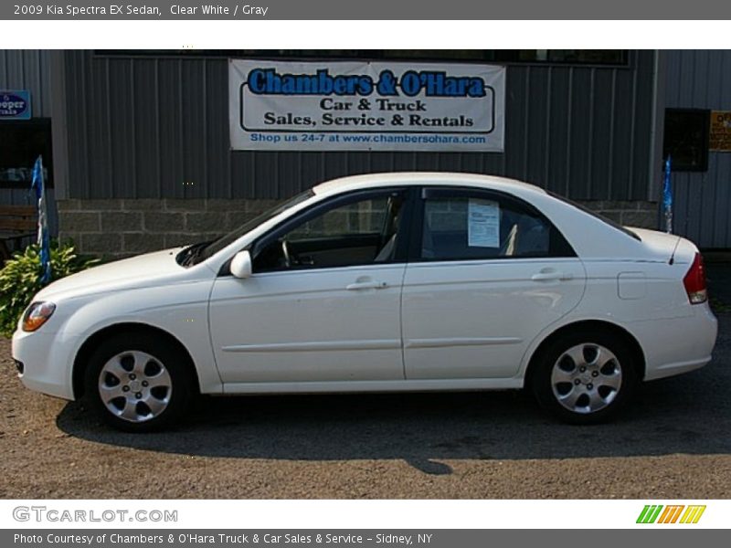 Clear White / Gray 2009 Kia Spectra EX Sedan