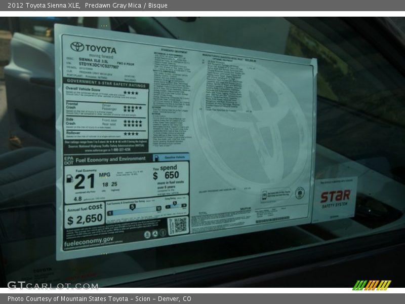 Predawn Gray Mica / Bisque 2012 Toyota Sienna XLE