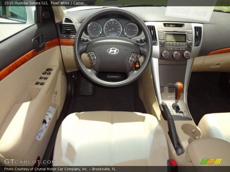 Pearl White / Camel 2010 Hyundai Sonata GLS