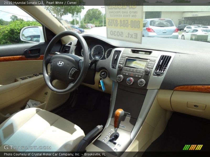 Pearl White / Camel 2010 Hyundai Sonata GLS