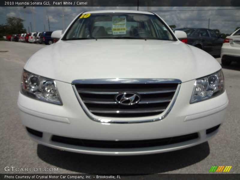 Pearl White / Camel 2010 Hyundai Sonata GLS