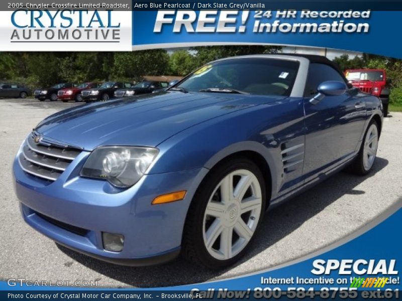 Aero Blue Pearlcoat / Dark Slate Grey/Vanilla 2005 Chrysler Crossfire Limited Roadster