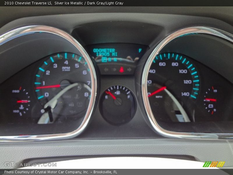 Silver Ice Metallic / Dark Gray/Light Gray 2010 Chevrolet Traverse LS