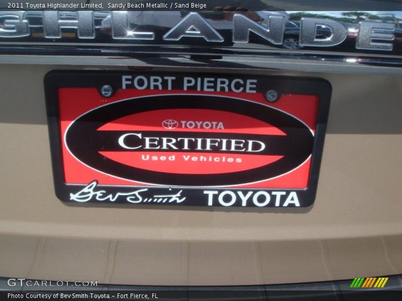 Sandy Beach Metallic / Sand Beige 2011 Toyota Highlander Limited
