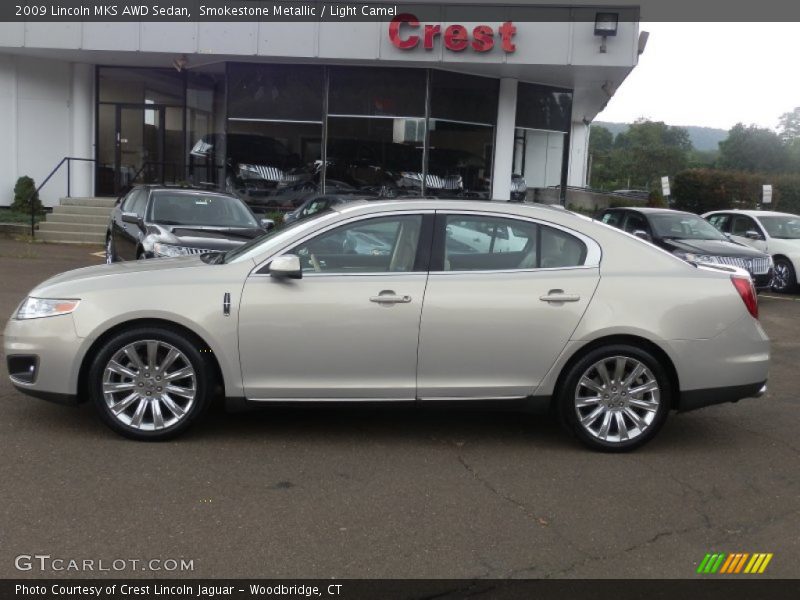 Smokestone Metallic / Light Camel 2009 Lincoln MKS AWD Sedan