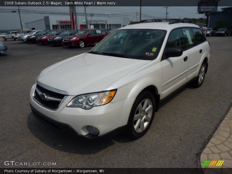 Satin White Pearl / Warm Ivory 2008 Subaru Outback 2.5i Wagon