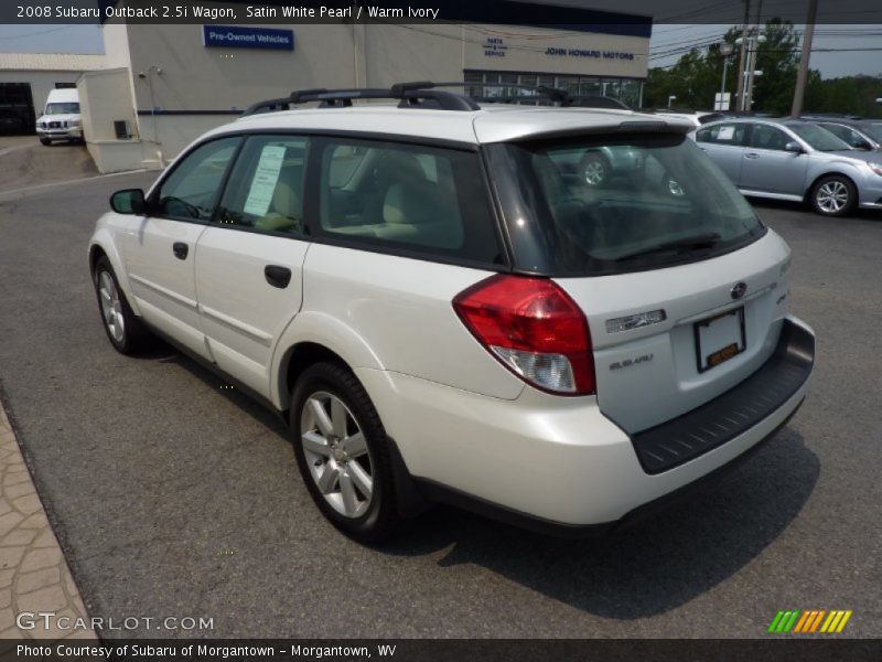 Satin White Pearl / Warm Ivory 2008 Subaru Outback 2.5i Wagon