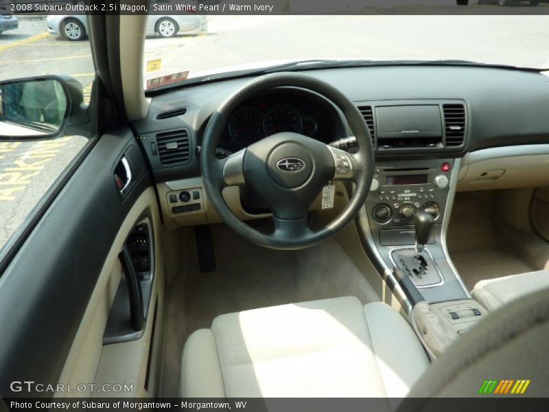Satin White Pearl / Warm Ivory 2008 Subaru Outback 2.5i Wagon