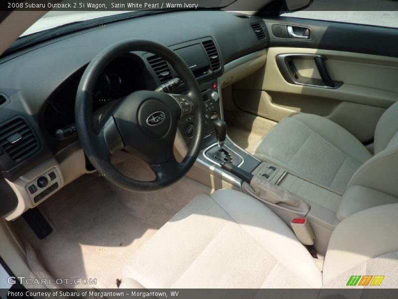 Satin White Pearl / Warm Ivory 2008 Subaru Outback 2.5i Wagon