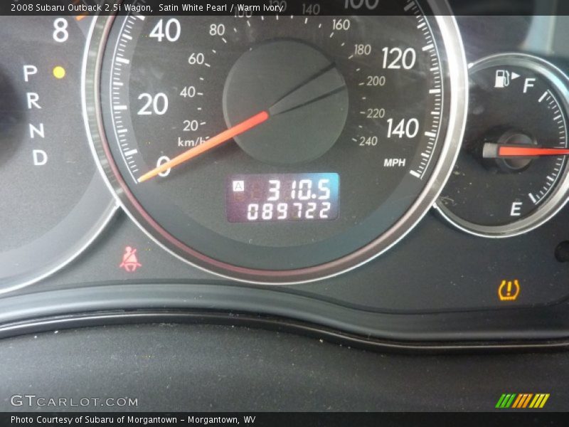 Satin White Pearl / Warm Ivory 2008 Subaru Outback 2.5i Wagon