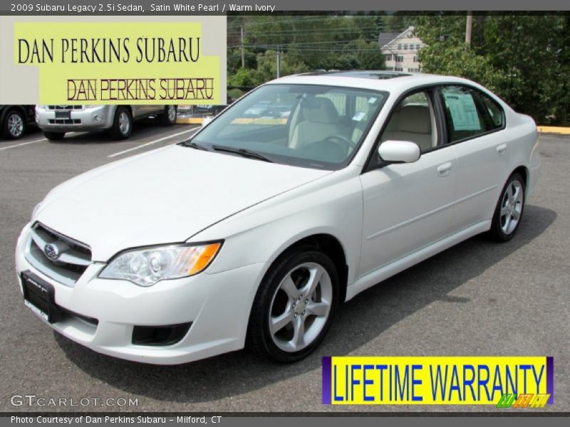 Satin White Pearl / Warm Ivory 2009 Subaru Legacy 2.5i Sedan