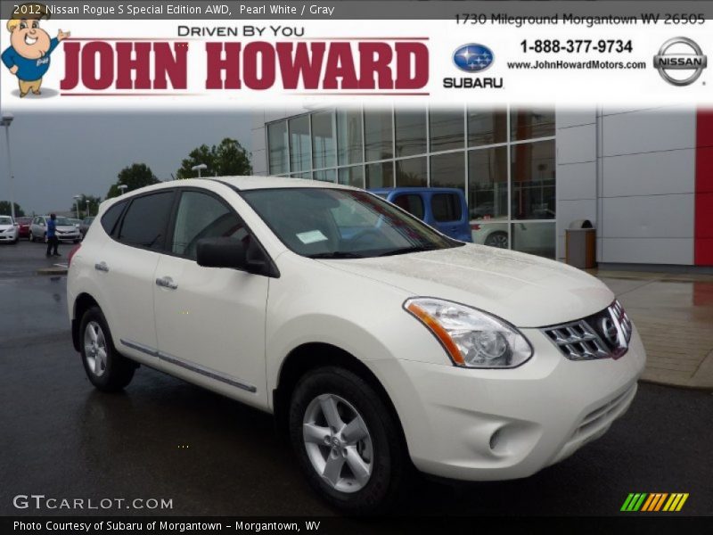 Pearl White / Gray 2012 Nissan Rogue S Special Edition AWD