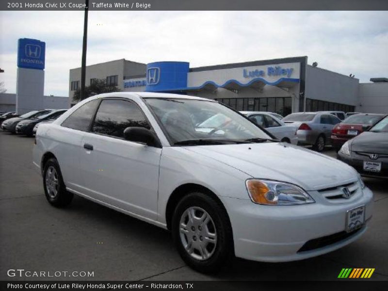Taffeta White / Beige 2001 Honda Civic LX Coupe