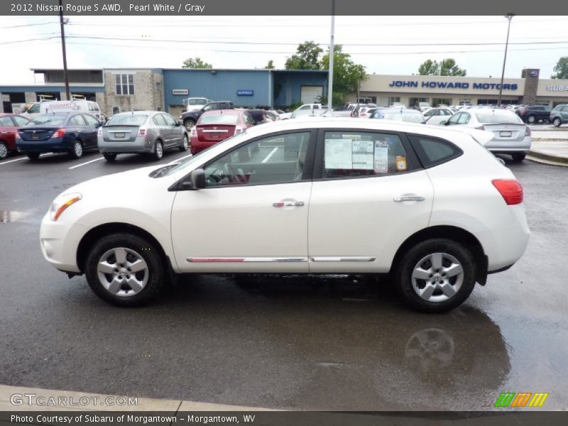 Pearl White / Gray 2012 Nissan Rogue S AWD