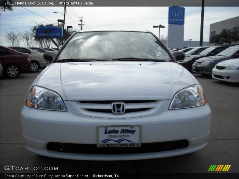 Taffeta White / Beige 2001 Honda Civic LX Coupe
