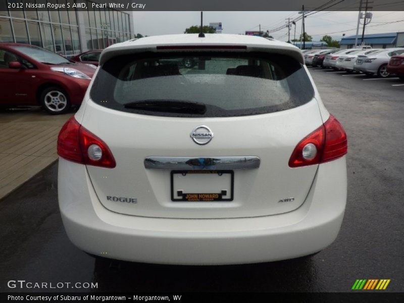 Pearl White / Gray 2012 Nissan Rogue S AWD