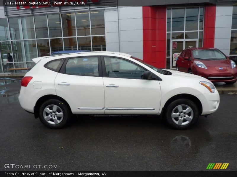 Pearl White / Gray 2012 Nissan Rogue S AWD