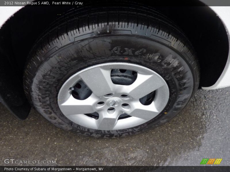 Pearl White / Gray 2012 Nissan Rogue S AWD