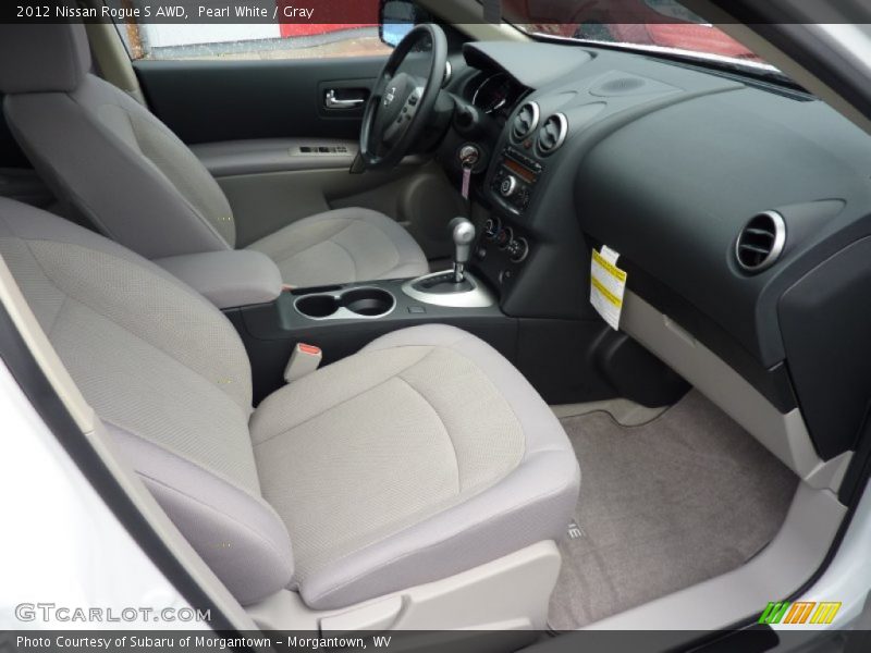 Pearl White / Gray 2012 Nissan Rogue S AWD