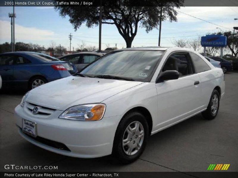 Taffeta White / Beige 2001 Honda Civic LX Coupe