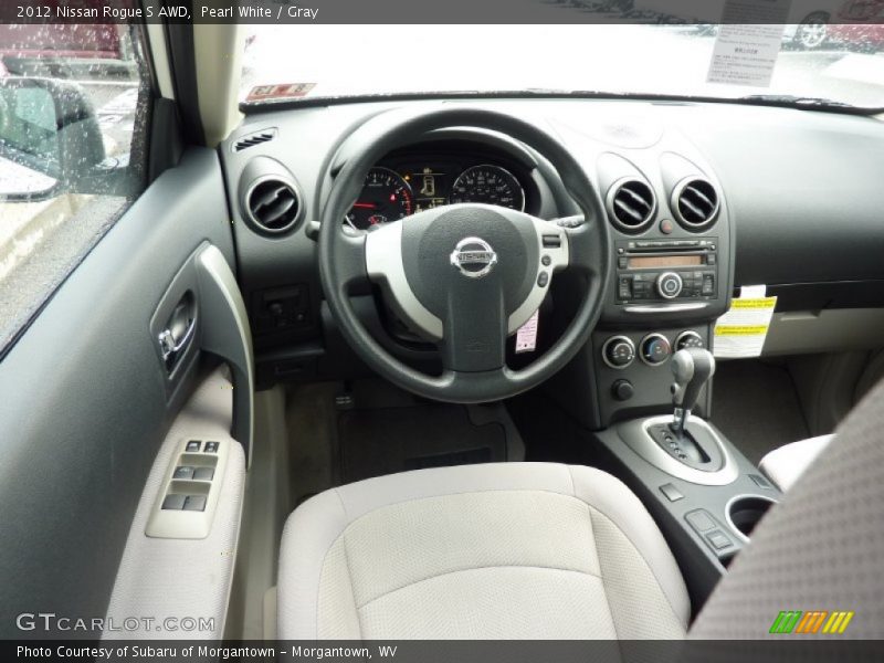 Pearl White / Gray 2012 Nissan Rogue S AWD