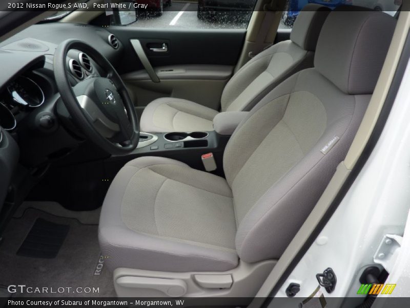 Pearl White / Gray 2012 Nissan Rogue S AWD