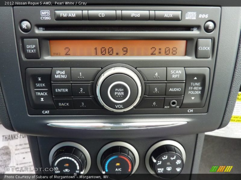 Pearl White / Gray 2012 Nissan Rogue S AWD