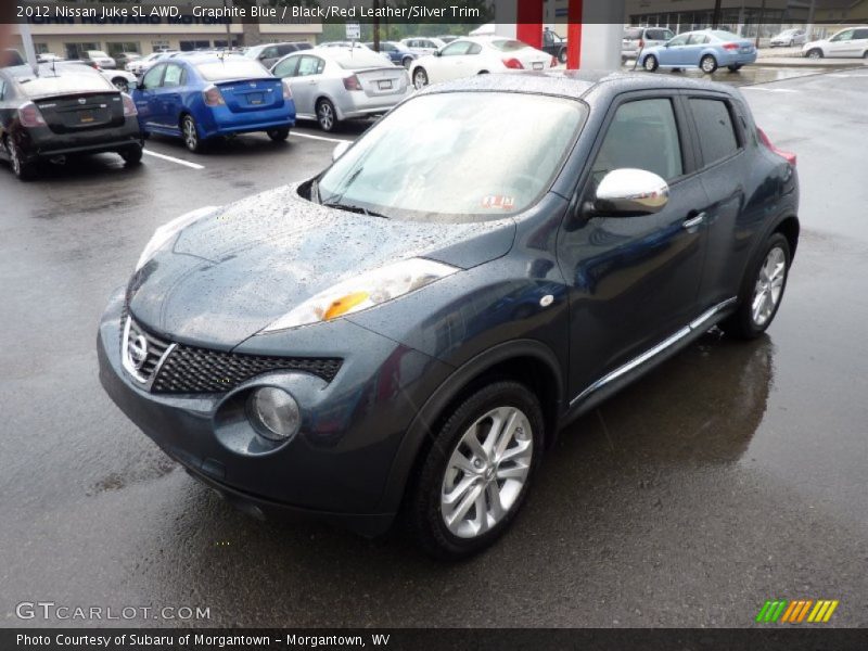 Graphite Blue / Black/Red Leather/Silver Trim 2012 Nissan Juke SL AWD
