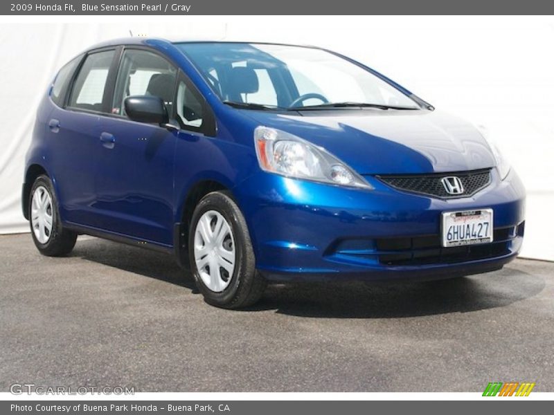 Blue Sensation Pearl / Gray 2009 Honda Fit