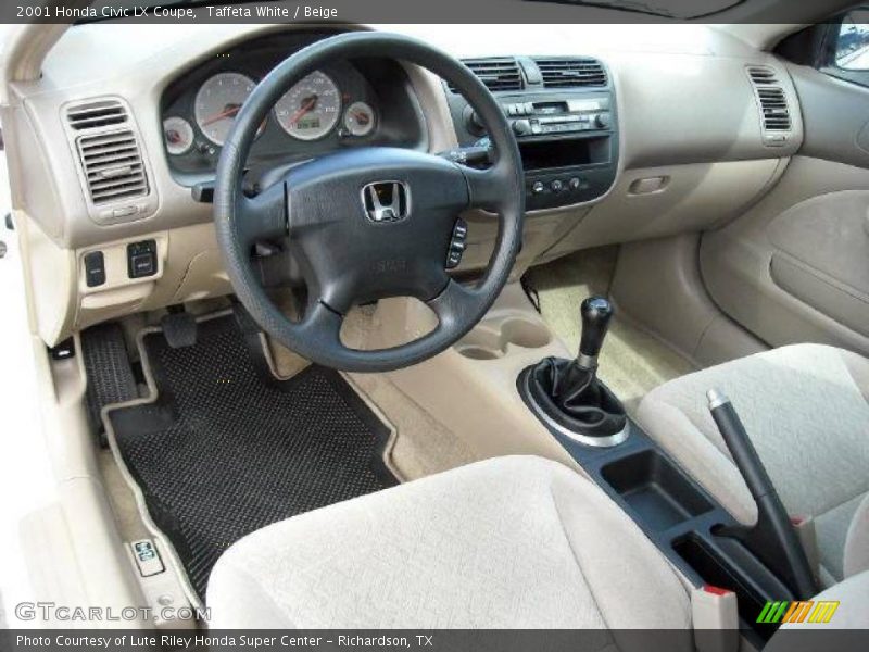 Taffeta White / Beige 2001 Honda Civic LX Coupe