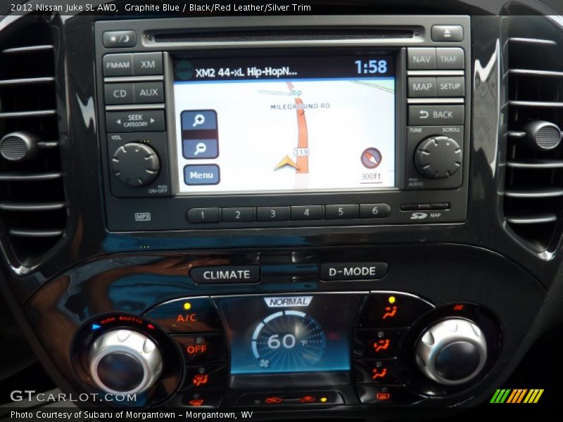 Graphite Blue / Black/Red Leather/Silver Trim 2012 Nissan Juke SL AWD