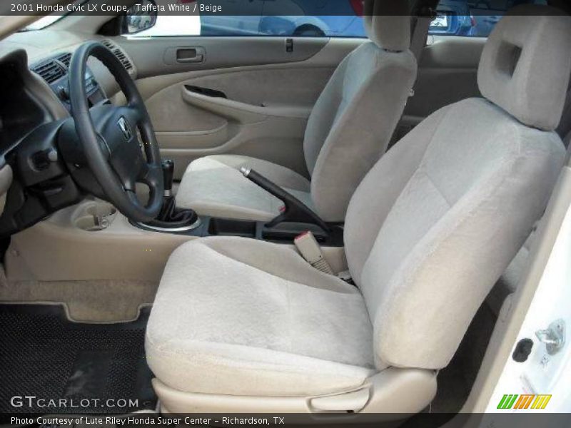 Taffeta White / Beige 2001 Honda Civic LX Coupe