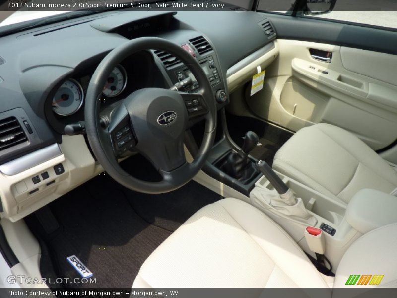 Satin White Pearl / Ivory 2012 Subaru Impreza 2.0i Sport Premium 5 Door