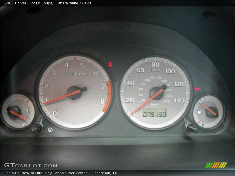 Taffeta White / Beige 2001 Honda Civic LX Coupe