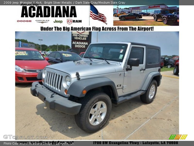 Bright Silver Metallic / Dark Slate Gray/Medium Slate Gray 2009 Jeep Wrangler X 4x4