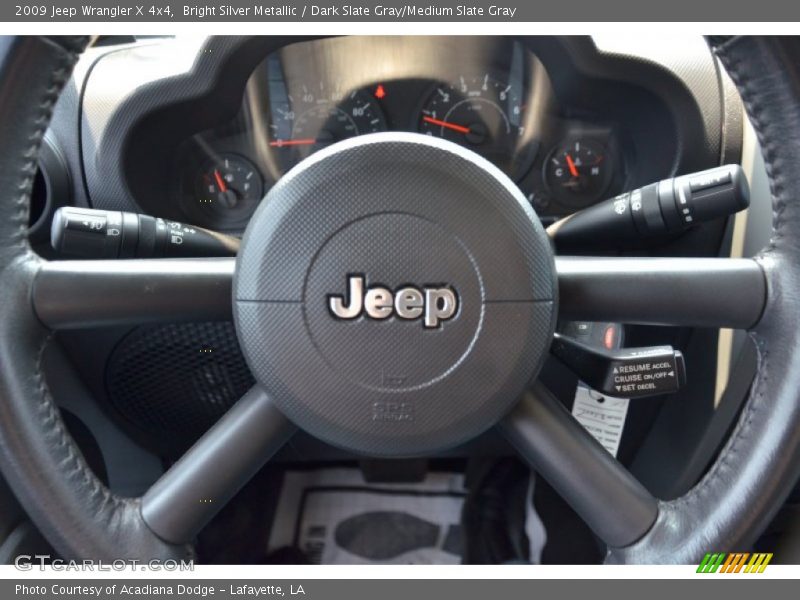 Bright Silver Metallic / Dark Slate Gray/Medium Slate Gray 2009 Jeep Wrangler X 4x4
