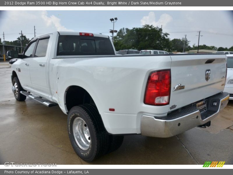 Bright White / Dark Slate/Medium Graystone 2012 Dodge Ram 3500 HD Big Horn Crew Cab 4x4 Dually