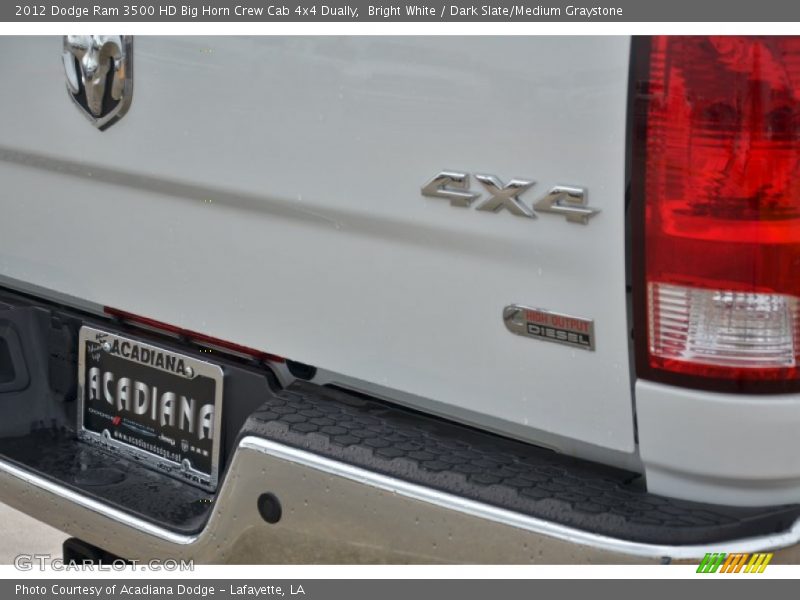 Bright White / Dark Slate/Medium Graystone 2012 Dodge Ram 3500 HD Big Horn Crew Cab 4x4 Dually